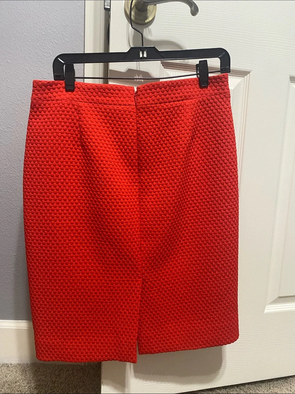 J. Crew Red Textured Pencil Skirt